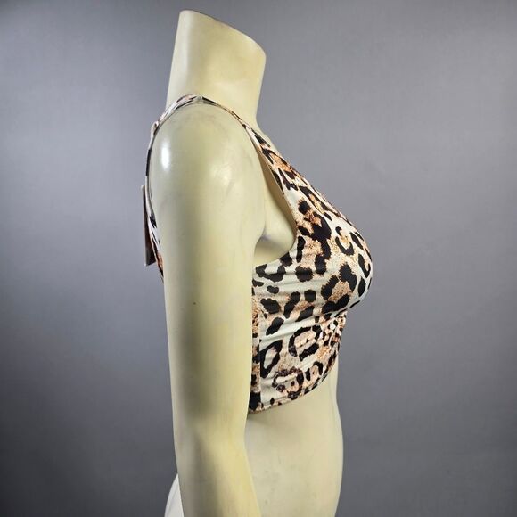 Leopard Print Women's Bra with Ring Detail R1 - Picture 2 of 4